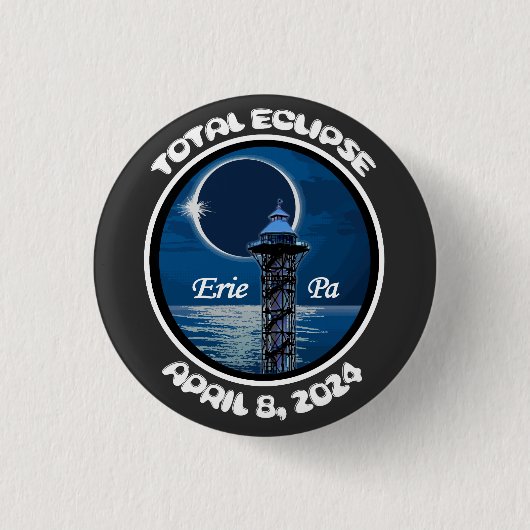 Erie Pennsylvania Total Solar Eclipse April 2024 Button (Vorderseite)