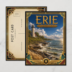 Erie Pennsylvania Vintage Art Deco Golden Age Postkarte