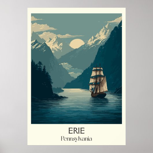 Erie Pennsylvania Vintager See Schifffahrtsgesells Poster (Vorne)