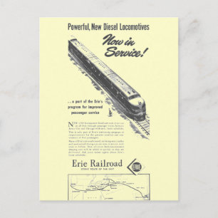 Erie Railroad 1948 Neue Diesellokomotiven Postkarte