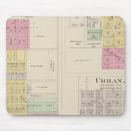Erie, Thayer, Urbana, Kansas Mousepad (Vorne)