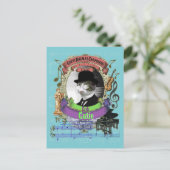 Erik Catie Cat Animal Composer Satie Spoof Postkarte (Stehend Vorderseite)