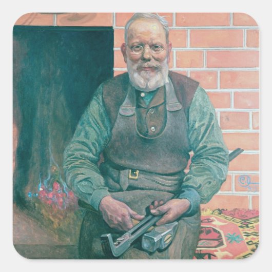 Erik Erikson, The Blacksmith Quadratischer Aufkleber (Vorderseite)