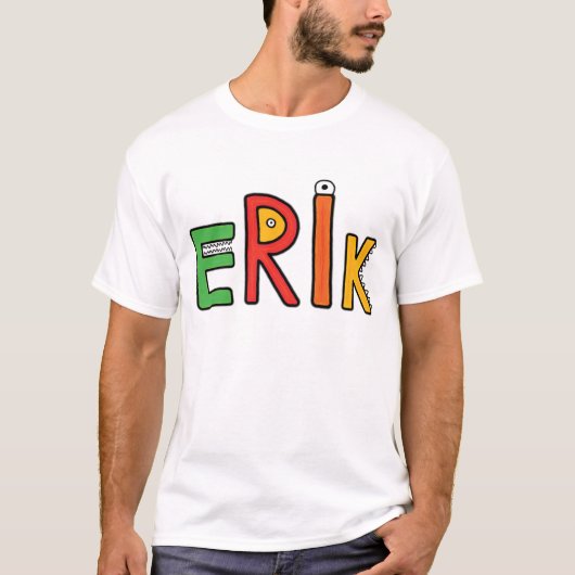 "Erik" Monster-Buchstaben T-Shirt (Vorderseite)