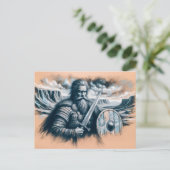 Erik the Red in Pastel Chalk Zeichnend Postkarte (Stehend Vorderseite)