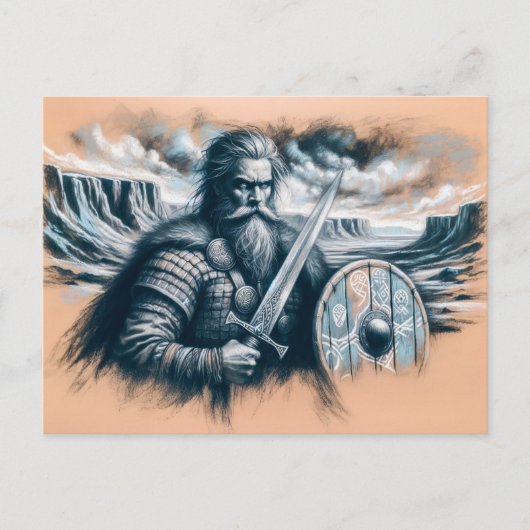 Erik the Red in Pastel Chalk Zeichnend Postkarte (Vorderseite)