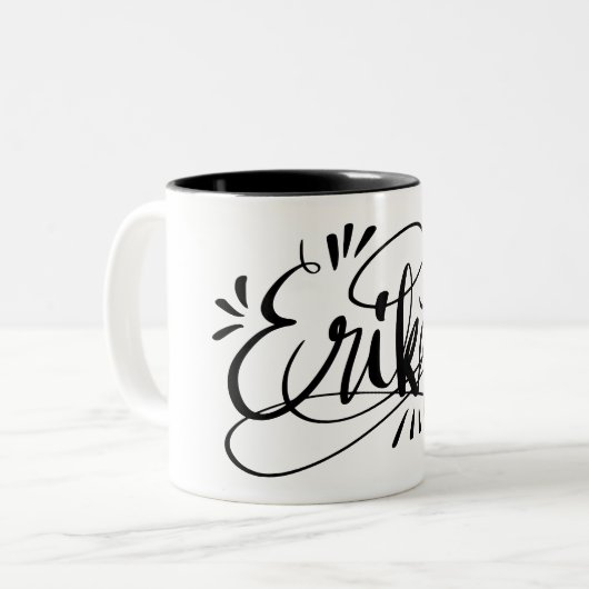 Erika - Personalisierte handgeschriebene Tasse mit (Vorderseite Links)