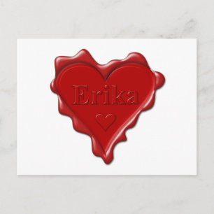 Erika. Siegel mit dem Namen Erika Postkarte
