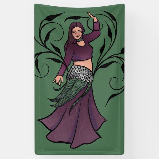 Erin Belly Dancer Burgundy Bellydance Banner (Vertikal)