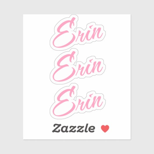 Erin-Dekorname in rosa x3-Aufkleber Aufkleber (Blatt)