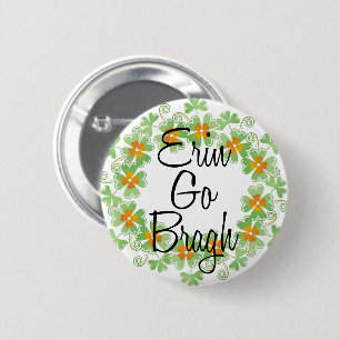 Erin gehen Bragh Kleeblatt-Knöpfe Button