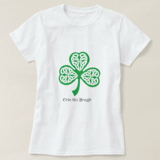 Erin gehen Bragh Kleeblatt mit keltischer T-Shirt