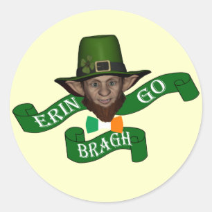 Erin gehen bragh lustiger Kobold Runder Aufkleber