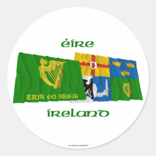 Erin gehen Bragh und Vier-Provinz wellenartig Runder Aufkleber