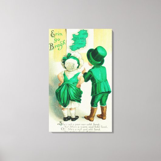 Erin Go Bragh Couple - Irland Karte ansehen Leinwanddruck (Vorderseite)