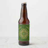 Erin Go Bragh Gold Celtic Kleeblatt Bierflaschenetikett (Vorderseite)