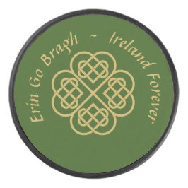 Erin Go Bragh Gold Celtic Kleeblatt Eishockey Puck