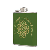 Erin Go Bragh Gold Celtic Kleeblatt Flachmann (Links)
