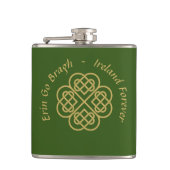 Erin Go Bragh Gold Celtic Kleeblatt Flachmann (Vorderseite)