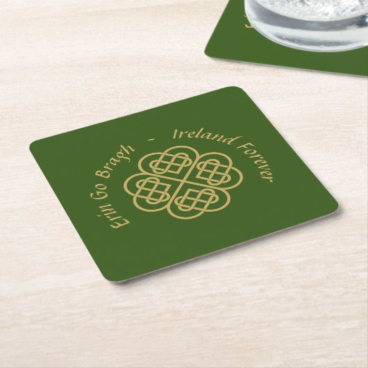 Erin Go Bragh Gold Celtic Kleeblatt Rechteckiger Pappuntersetzer (angewinkelt)