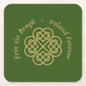 Erin Go Bragh Gold Celtic Kleeblatt Rechteckiger Pappuntersetzer (Vorderseite)