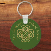 Erin Go Bragh Gold Celtic Kleeblatt Schlüsselanhänger (Vorderseite)