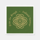 Erin Go Bragh Gold Celtic Kleeblatt Serviette (Vorderseite)