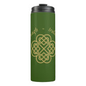 Erin Go Bragh Gold Celtic Kleeblatt Thermosbecher (Vorderseite)