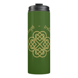 Erin Go Bragh Gold Celtic Kleeblatt Thermosbecher