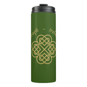 Erin Go Bragh Gold Celtic Kleeblatt Thermosbecher