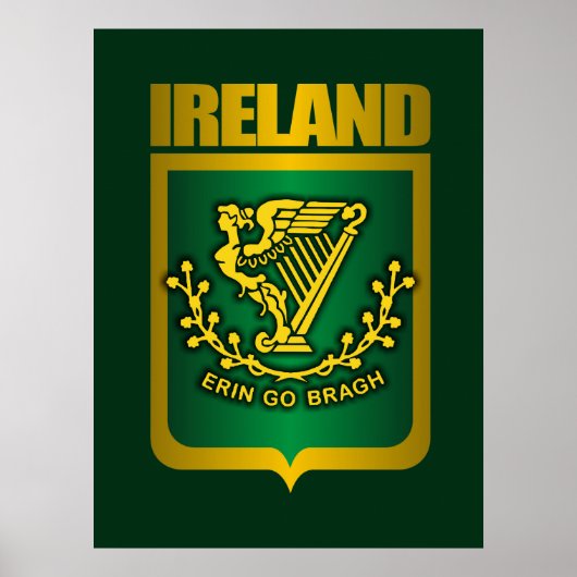 "Erin Go Bragh" Gold Poster & Prints (Vorne)