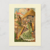 Erin Go Bragh Harp Frau Postkarte (Vorderseite)