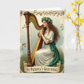 Erin Go Bragh Harp Music Card Karte (Gelbe Blume)