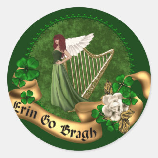 Erin Go Bragh Irisch Runder Aufkleber