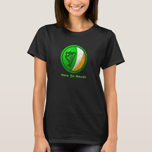 'erin Go Bragh'  Irish Flag With Irish Harp T-Shirt (Vorderseite)