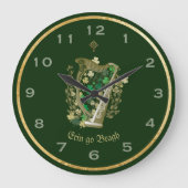 Erin Go Bragh Irish Harp Wall Clock Große Wanduhr (Vorderseite)