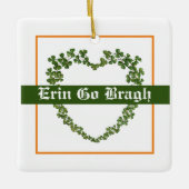 Erin Go Bragh Kleeblatt Herz Keramikornament (Vorderseite)