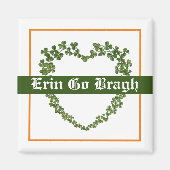 Erin Go Bragh Kleeblatt Herz Magnet (Vorne)