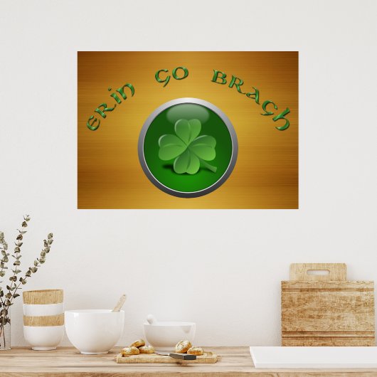 Erin Go Bragh Kleeblatt Poster (Küche)