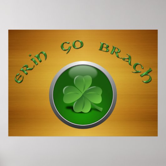 Erin Go Bragh Kleeblatt Poster (Vorne)