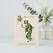 Erin Go Bragh Lady mit Bouquet von Kleeblättern Postkarte (Stehend Vorderseite)
