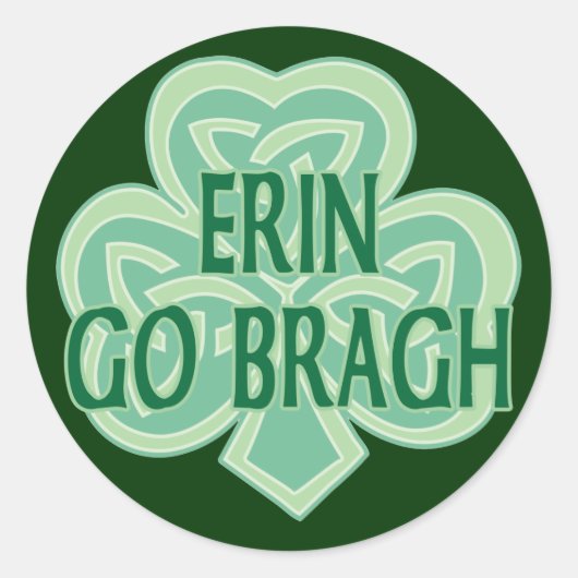 Erin Go Bragh Runder Aufkleber (Vorderseite)