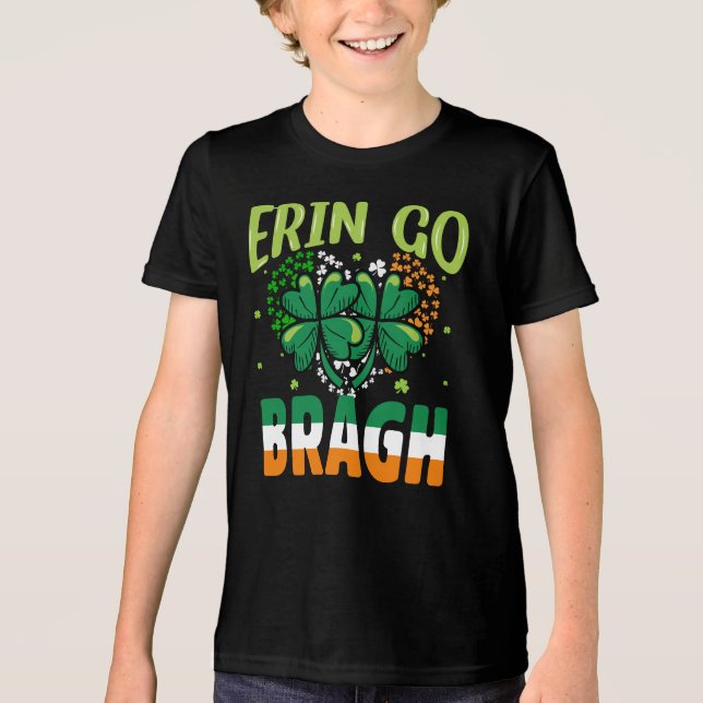 -Erin Go Bragh Shamrock St. Patrick’s Design-60879 Tri-Blend Shirt (Vorderseite)