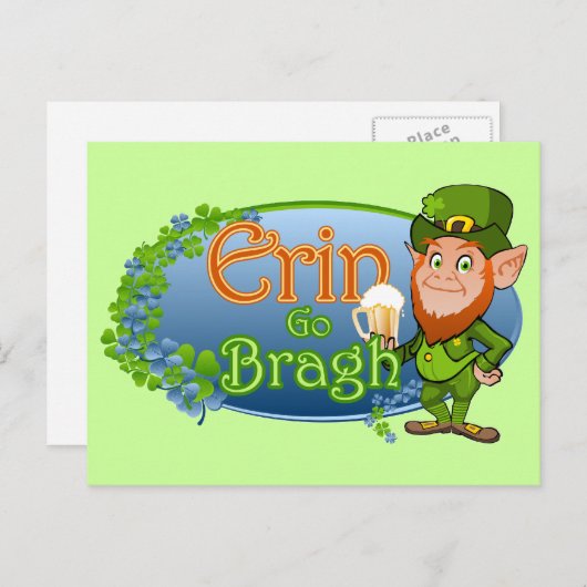 Erin Go Bragh (Ver 2) Postkarte (Vorne/Hinten)