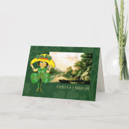 Erin Go Bragh Vintag Irish Girl St. Patrick's Day Karte