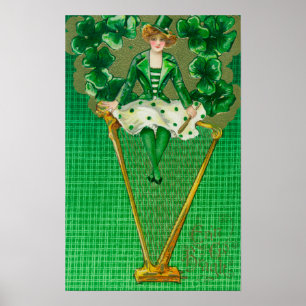 Erin Go Bragh Woman auf Harp Scene Poster