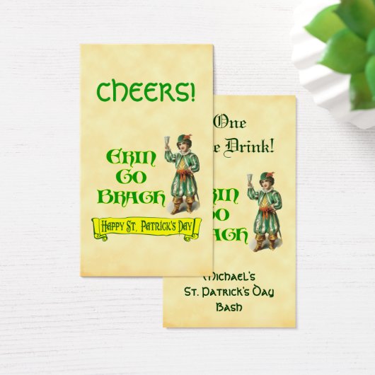 Erin Go Braugh Custom St Patricks Day Drink Ticket (Schreibtisch)