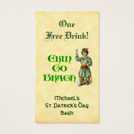 Erin Go Braugh Custom St Patricks Day Drink Ticket