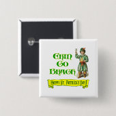 Erin Go Braugh Happy St. Patrick's Day Sprichwort Button (Vorne & Hinten)