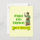 Erin Go Braugh Happy St. Patrick's Day Sprichwort Postkarte (Vorne/Hinten)